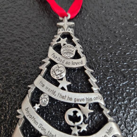 Christmas Ornaments Religious Inspirational Set of 2 Blessed Christmas - Picture 3 of 9